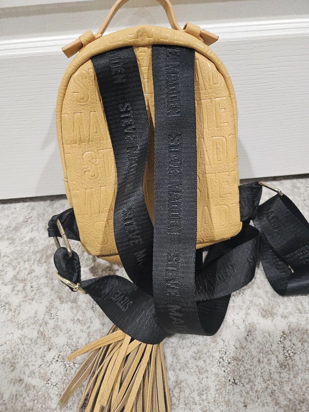 Steve Madden Mustard Mini Backpack with Tassel
